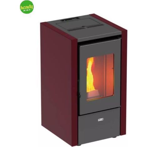 Stufa a pellet ad aria Vesuvio Magma 7Kw A+ Bordeaux (1/5)