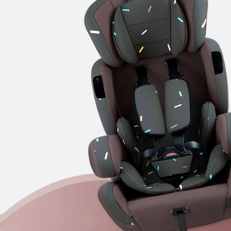 Siège auto rehausseur convertible tout-en-un, stable et sûr, universel pour bébés et jeunes enfants, bleu et noir. (1/4)