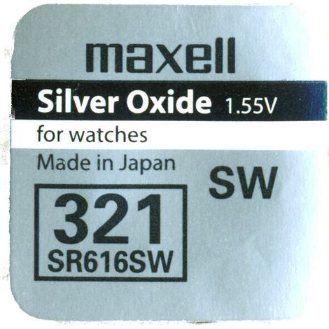 Pila Reloj 321 VARTA Oxido Plata SR616SW