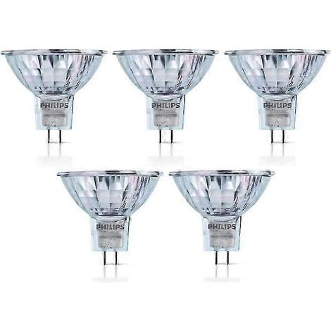 Lot de 5 ampoules halogènes Philips 12V MR16 50W GU5.3 36D 4000h dimmables halogènes dichroïques 58845100 (1/4)
