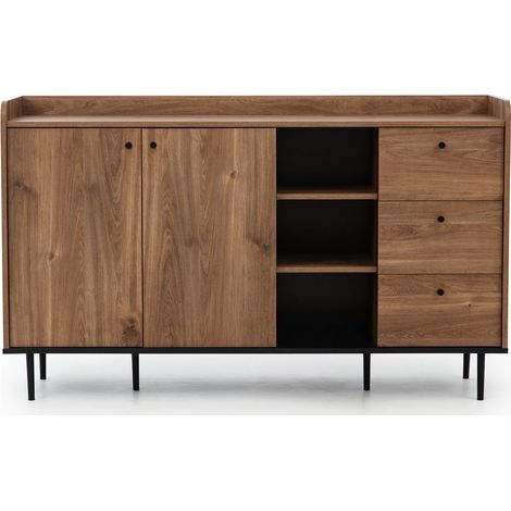 Sideboard 150 cm in Eiche Nb. VAREDO-132 Wohnzimmer Möbel im modernen Vintage Design, B/H/T ca. 150/90/45 cm (1/5)
