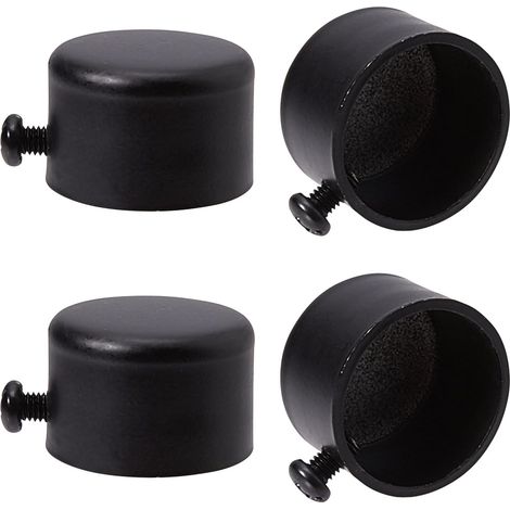 4pcs Embouts de Tringle à Rideau Embouts de Rideau en Métal Noir Embouts avec Vis Embouts de Tringle à Rideau Cylindriques de 28 mm Têtes pour Rideau de Bureau à Domicile Accessoires (1/5)