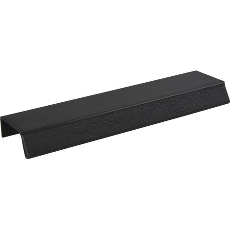 Griffleiste Möbelgriff Bench LA 2x80 L 200mm Alu schwarz gebürstet/Leder schwarz