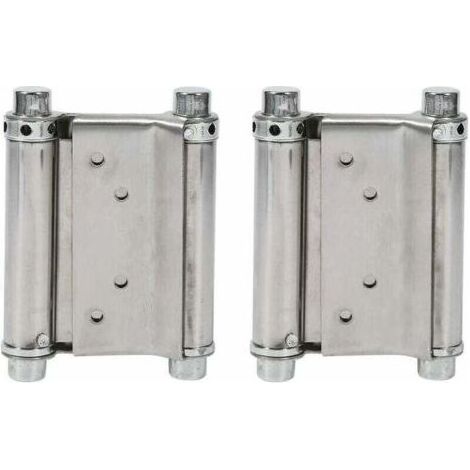 2Pcs Charnières À Ressort Double Action en Acier Inox Charnières de Porte de Saloon Gond Porte Battante, Capacité de Charge Jusqu'à 15 Kg (1/4)