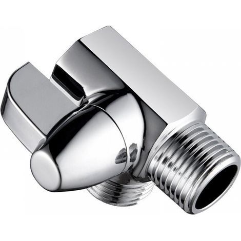 Inverseur de douche à 3 voies en laiton chromé, vanne d'adaptation en forme de T G1/2 "pour bras de douche monté (1/5)