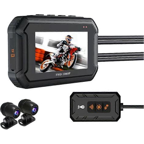 Cámara doble moto 1080p con función GPS, grabadora de vídeo HD guardada para el conducto de la moto. (1/5)