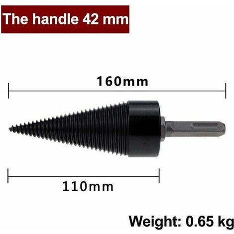 RAPANDA – Fendeuse de bûches, mèche conique de 42 mm, outil de fendage du bois avec queue hexagonale, carrée et ronde – Offre spéciale (1/3)