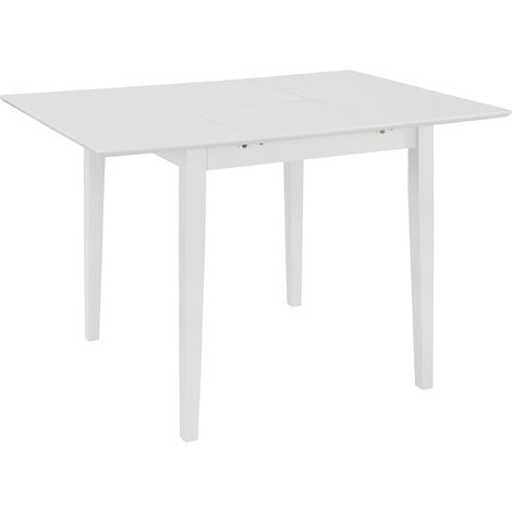 vidaXL Mesa de comedor extensible MDF blanca (80-120)x80x74 cm (1/5)