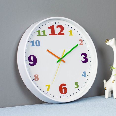 30cm - Horloge enfantine colorée, horloge murale de dessin animé pour la maison (1/4)