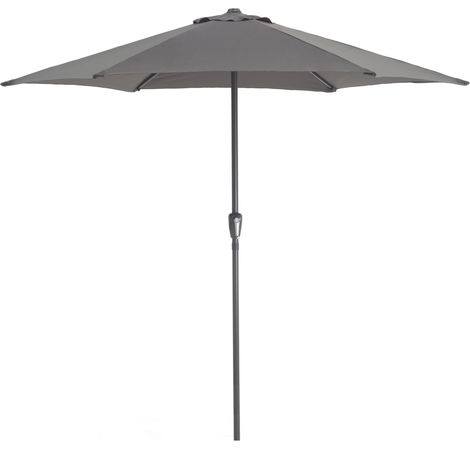 Parasol droit d' en aluminium, 270 cm diamètre, Gris (1/5)