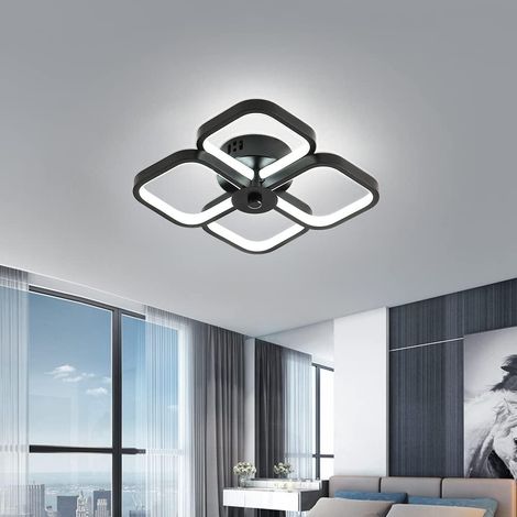 Plafonnier LED, plafonnier moderne, applique murale, lumières décoratives, lumière blanche 6000K (noir) (1/5)