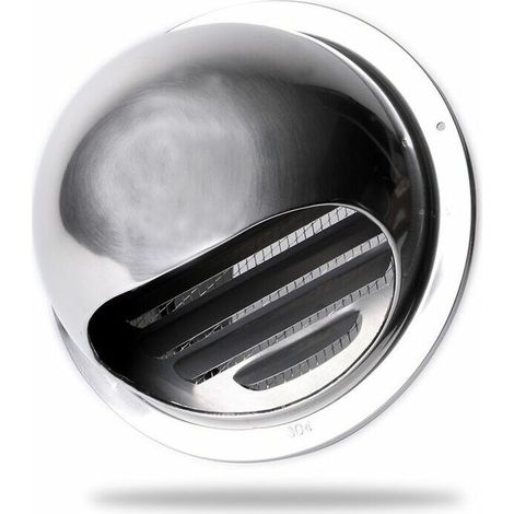 Rejilla de ventilación Tigrezy de acero inoxidable de 100 mm, rejilla de ventilación exterior de alta calidad con malla antimosquitos, protege la fachada y evita la entrada de aire frío / Rejilla de a (1/5)
