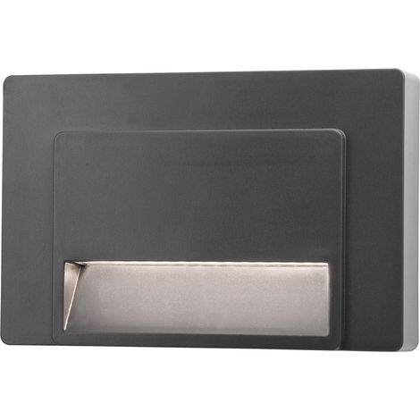 Merano Everett Applique Murale Extérieure Encastrée Gris Foncé ABS LED 1.2W 150Lm 3000K IP65 RC Driver Inclus