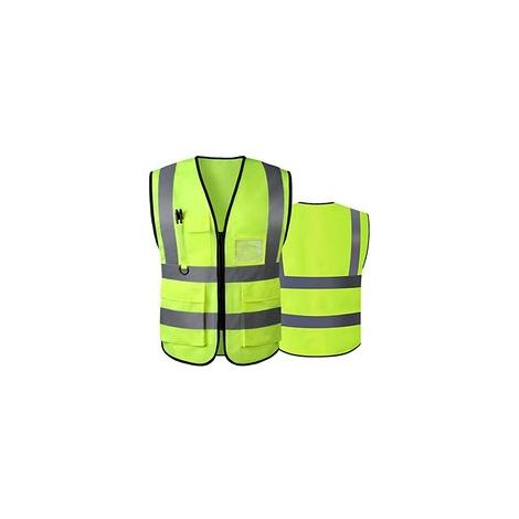 Gilet de sécurité réfléchissant haute visibilité avec poches zippées sur le devant - Conforme aux normes ANSI/ISEA (1/5)