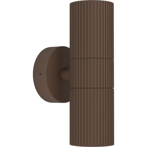 Applique Esterno Tomelloso Alluminio Ruggine Trasparente 2 Luci Gu10 Ip44