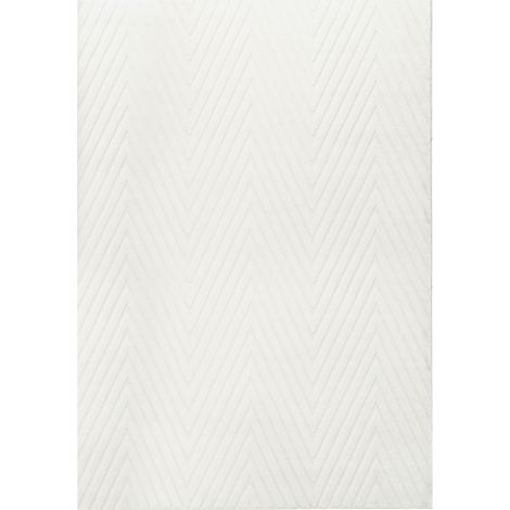 Area Rug Off-White Jacquard 160 x 230 cm Low Pile Rectangular Shape Living Room Polyester Backing Modern TWYNAM (1/5)