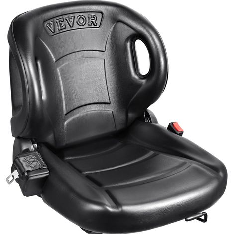 Siège de chariot élévateur universel, siège de tracteur avec dossier à angle réglable, micro-interrupteur et ceinture de sécurité, siège élévateur enveloppant pour tracteur, chargeur, pelle (1/5)
