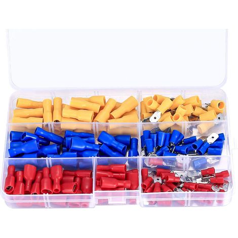 Crimp Connector - Insulated Electrical Terminal Set - Automotive Wiring Kit - 150 Pcs (1/5)