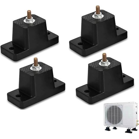 Lot de 4 Amortisseurs Climatiseur Caoutchouc, Silent Blocs Support, Pieds Antivibration Intérieur Extérieur (1/5)
