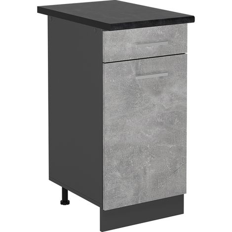 Mueble bajo de cocina R-Line, Hormigón, 40 cm , ET Antracita, Vicco