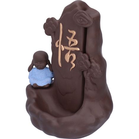 Brûleur d'encens à reflux avec ornement de petit moine, décoration intérieure chinoise en argile Zisha de Yixing, type D (1/5)