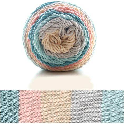 Fil à tricoter, fil de coton arc-en-ciel, teinture segmentée, fil de coton au lait, tricot à faire soi-même