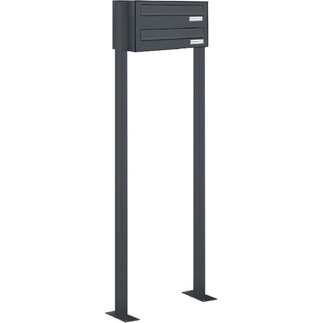 2er Standbriefkasten Freistehend Durchwurfanlage RAL 7016 Anthrazit (1/5)