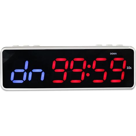 Grande horloge LED numérique surdimensionnée Minuterie d'intervalle de minuterie de gymnastique de 1 pouce, horloge de forme physique d'entraînement alimentée par batterie de contrôle d'application de (1/5)