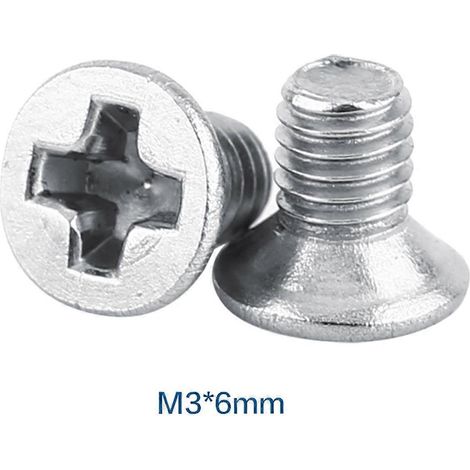 Sachet de 100 vis à métaux à tête fraisée plate en acier inoxydable SS304, M36