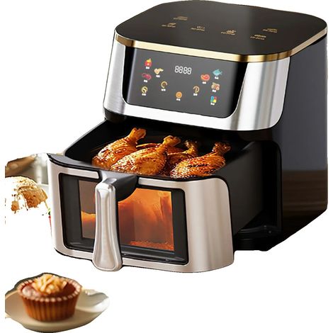 Freidora de aire y horno tostador, capacidad de 12 L, pantalla táctil LED, 12 L (1/2)