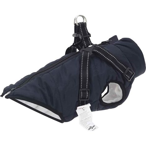 Dog Coat Navy Blue L32 Fleece and Polyester vidaXL (1/5)