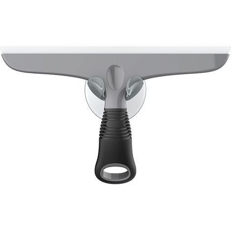MR.SIGA Raclette Vitre Silicone avec Support Ventouse, Raclette Douche 25cm Raclette Vitre Professionnel pour Pare-Brise Voiture, Fenêtre, Raclette à Salle de Bain avec Poignée Ergonomique, Noir (1/5)