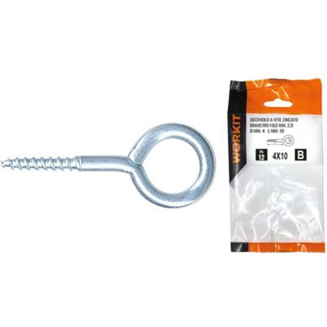 OCCHIOLO A VITE ZINCATO SELF WORKIT - MOD 19X80 MM 10X35X3,5 CF=PZ 12 - 5 confezione