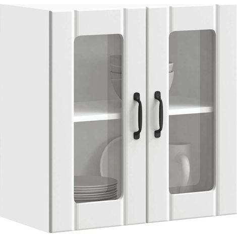 Küchen-Hängeschrank mit Glastür Lucca Weiß Holzwerkstoff