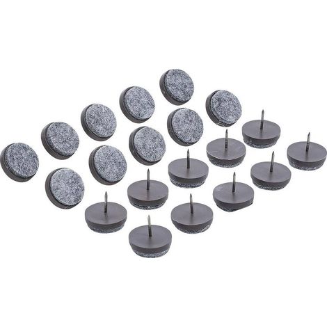 Jeu de Protections Antidérapants à Clouer D.24 mm - 20 pcs - Sécurité et Stabilité, Caoutchouc - D-Work (1/5)