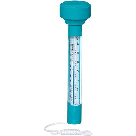 Thermomètre flottant, 5 x 5 x 19 cm, bleu, thermomètre de piscine, adapté à la baignade et aux activités aquatiques. (1/5)