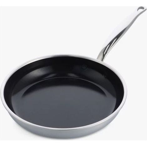 GreenPan 4895156673620 Premiere Padella 24 cm Acciaio Inossidabile Rivestimento Ceramica Thermolon Induzione Forno 220°C PFAS Free colore Nero