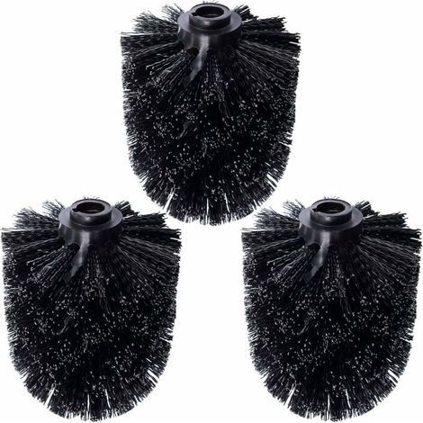 3er-Pack Ersatz-WC-Bürstenköpfe, schwarze Bürste, schwarze Bürste, schwarze Bürste, schwarzer Bürstenkopf, einzelne Ersatzbürste, schwarze Bürste, WC-Bürste, WC-Bürste (1/5)
