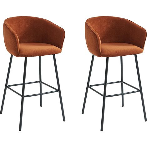 Sgabelli in Tessuto e Metallo Nero Terracotta - Lotto di 2 - LAZONI