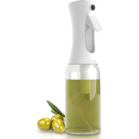 Pulvérisateur d'huile de cuisine et friteuse à air de qualité supérieure, 300 ml, spray de cuisine anti-goutte, distributeur de ceinture d'huile en verre, accessoires gratuits pour friteuse (blanc) (1/5)