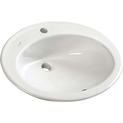 Sapho Tropico - Lavabo da incasso 580x460 mm, con troppopieno, foro per rubinetto, bianco TP230