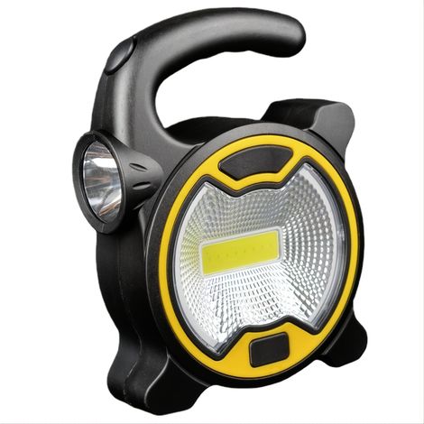 1 lampe torche LED COB avec projecteur + mini lampe de travail portable COB (fonctionne avec des piles AA, piles non incluses) (1/5)