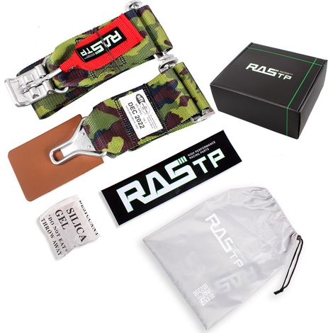 SFI Certified Car Modification Accessories Bumper Car Racing Belt, Two-Point Go-Kart Simple Seatbelt - High Strength Polyester, Two-Point - Camouflage