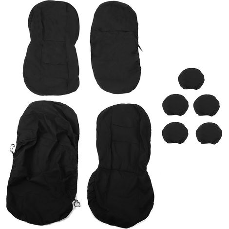 Housses siège voiture universelles, 9 pièces protection avant arrière cuir PU, compatibles airbag (1/5)
