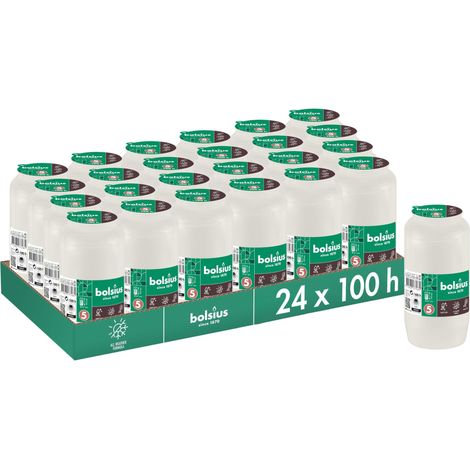 Lot de 24 bougies funéraires - Blanc - Durée de combustion: 4 jours - Bougie funéraire et mémorial (1/5)