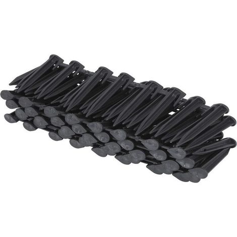 Lot de 100 Piquets de Fixation pour Câble Périmétrique – Compatible avec Tondeuses Robots – Acier Galvanisé, Hauteur 15 cm (1/3)