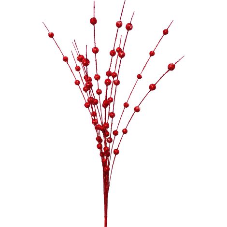 GARRYFIZH Couronne de Noël décorative en roseau avec 10 branches de baies artificielles, à décorer soi-même. Accessoires de décoration en roseau et paillettes dorées. (1/5)