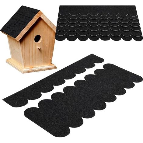 Bitumen Felt for Nesting Boxes Mini Shingles Felt Black Bitumé Sticker for Birdhouses Birdhouses Hutches Niches and Post Boxes Mini Shingles Ridges (1/5)