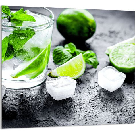 GLASPLATTE FÜR KÜCHE 65x60 Limette