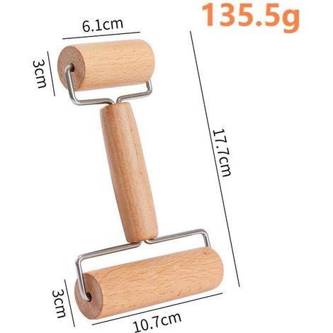 Set di 7 mattarelli e spatole - Piccolo mattarello in legno con rivestimento antiaderente e carte flessibili per fornai professionisti e cuochi casalinghi - per impasto (1/5)